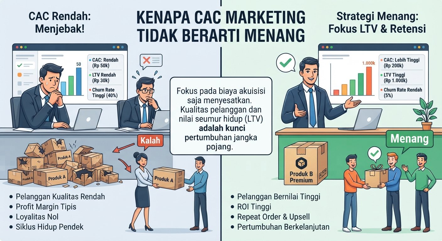 CAC Marketing Rendah Tidak Berarti Menang