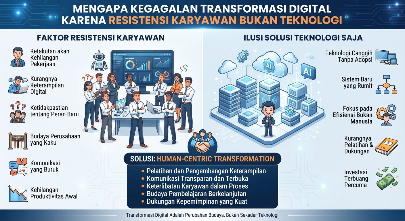 Mengapa Kegagalan Transformasi Digital Karena Resistensi Karyawan Bukan Teknologi